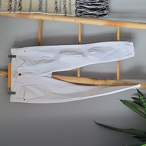 Current / Elliott The High Waist Stiletto White Distressed Jeans - Picture 6 of 8